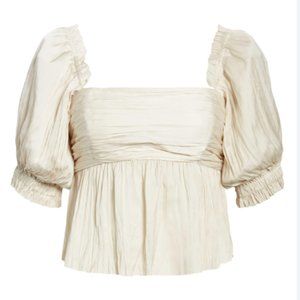 FRAME Puff Sleeve Empire Waist Blouse NWOT
